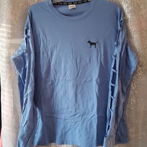 VS PINK pastel blue long sleeve tee